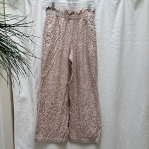 Express XS Beige Patterned Wide Leg Pants